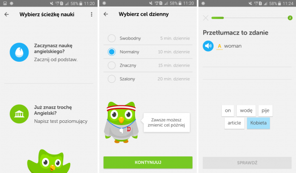 Aplikacje na Androida - Duolingo