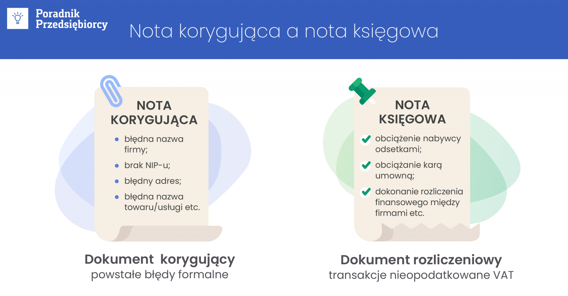 Nota księgowa a nota korygująca - czym się różnią?