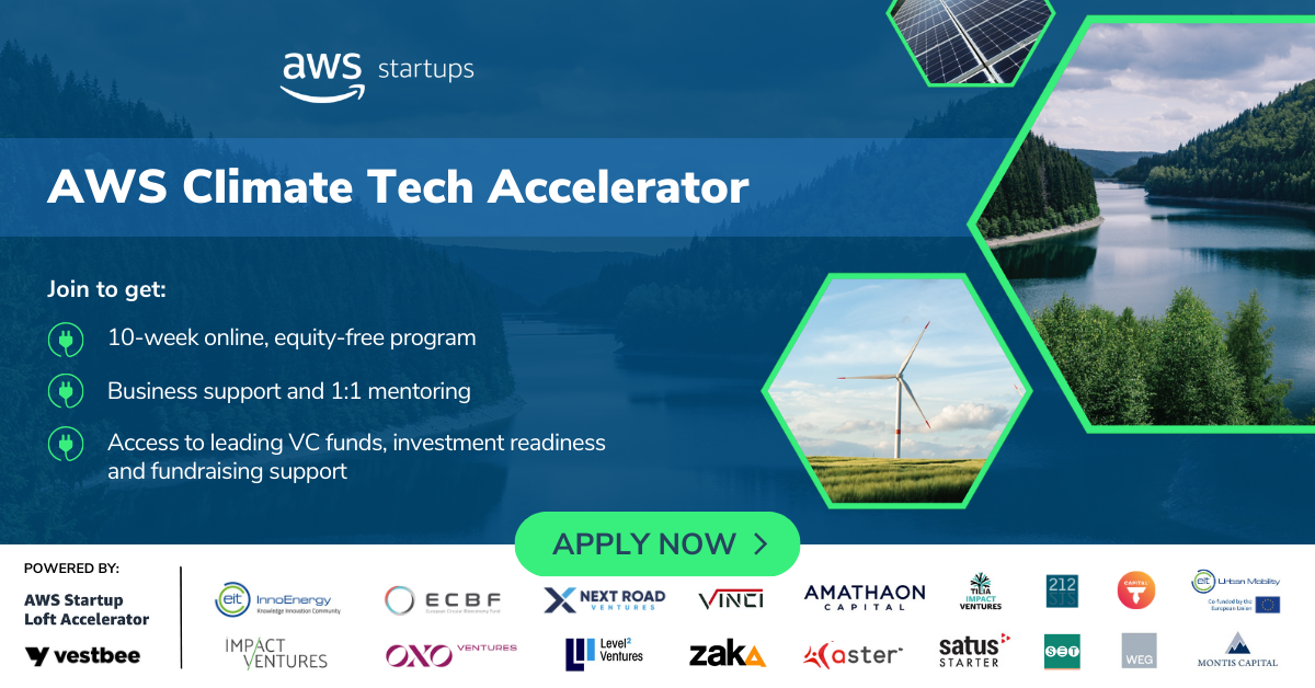 AWS Startup Loft Accelerator we współpracy z Vestbee otworzył nabór do nowego programu akceleracyjnego AWS Climate Tech Accelerator