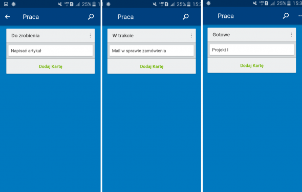 Aplikacje na Androida - Trello