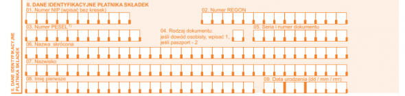 ZUS RSA DANE IDENTYFIKACYJNE PŁATNIKA SKŁADEK