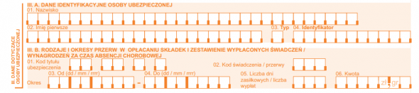 ZUS RSA DANE IDENTYFIKACYJNE OSOBY UBEZPIECZONEJ