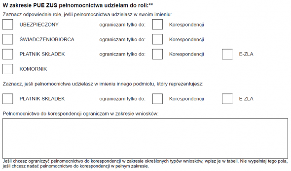 ZUS PEL - okreslenie roli pełnomocnika