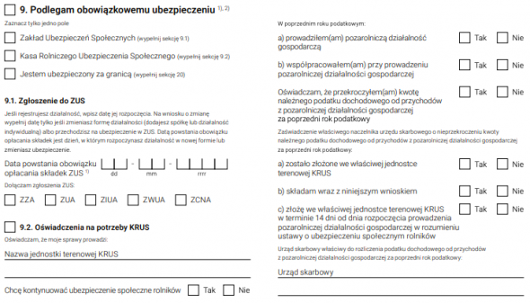 założenie działalności