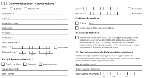 założenie działalności