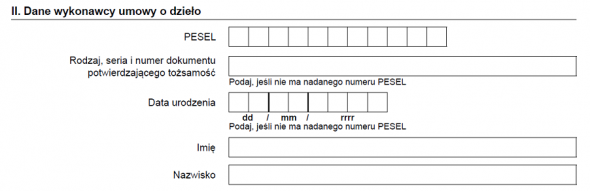 Zgłoszenie umowy o dzieło do ZUS-u wykonawca