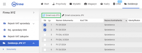 GTU przy sprzedaży zwolnionej z vat