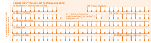 ZUS RPA - dane identyfikacyjne