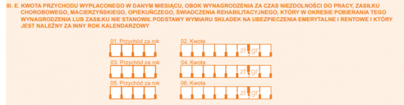 ZUS RPA - kwota przychodu wypłaconego obok świadczenia za czas nieobecności