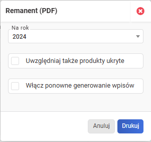 wycena towarów w remanencie